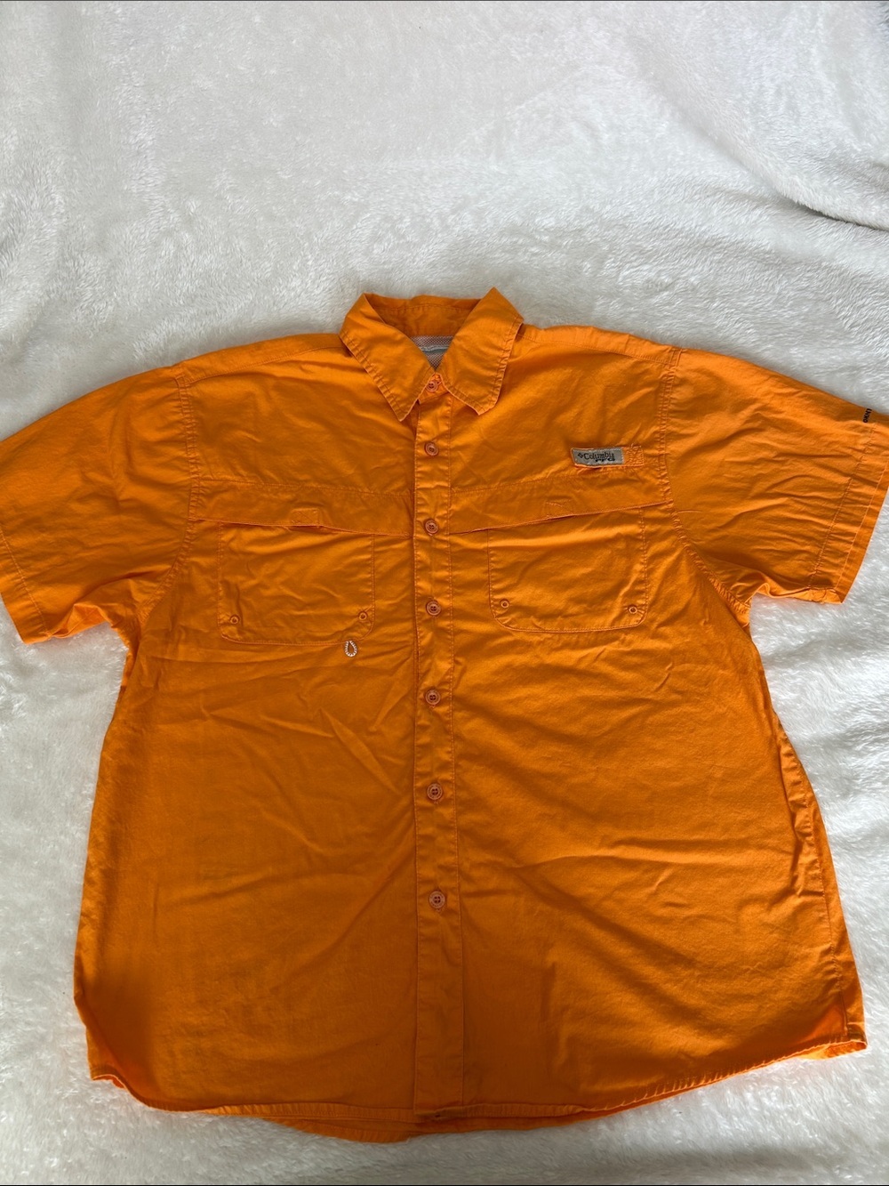 Columbia PFG Bahama Button Up Fishing Shirt | Men’s Medium | Orange
